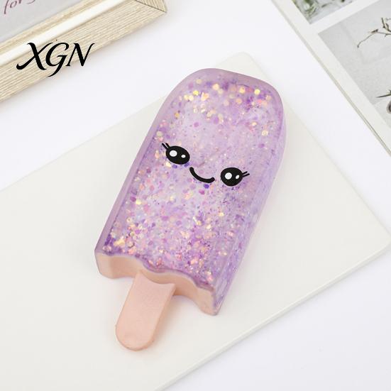 Ice Stick Fidget Toy 1/4Pcs Stress Relief Smiling Cream Squeeze Slow Soft Rising Clear Glitter Decompression Relaxation Tool Gadget