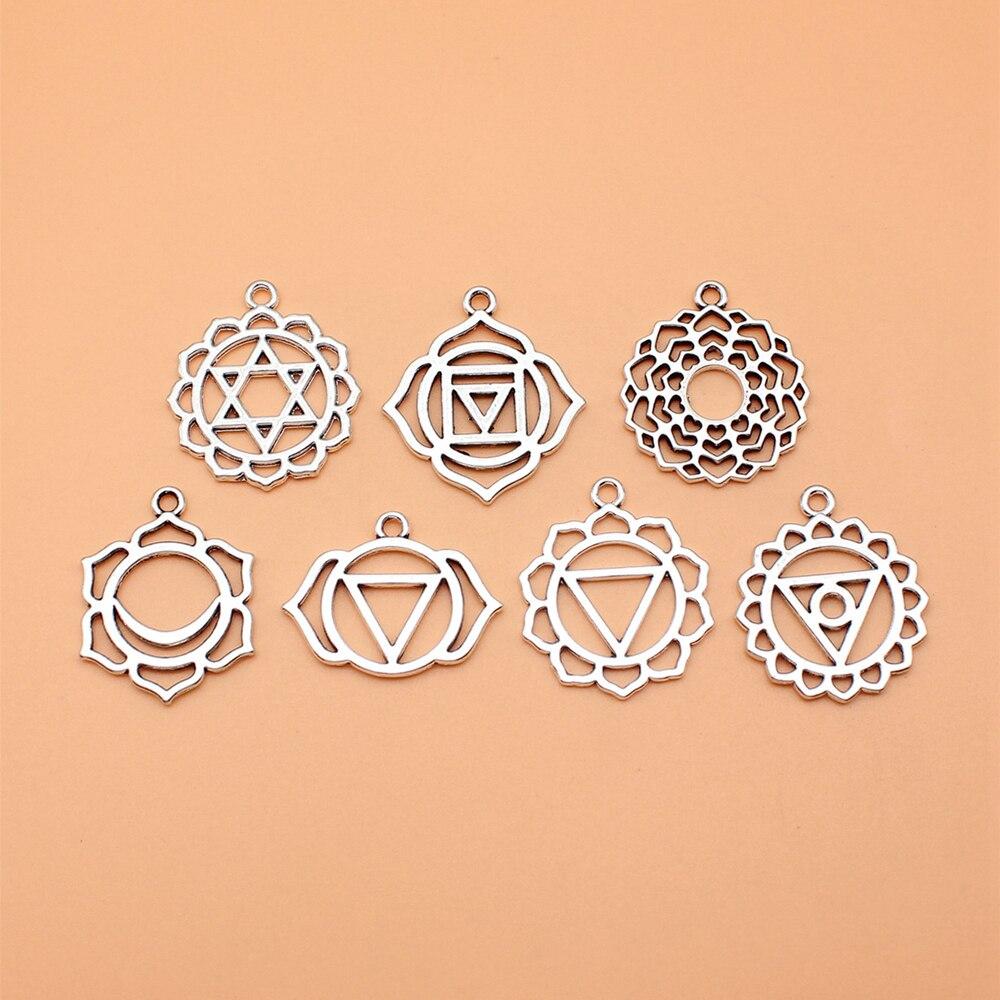 

7 шт./компл. чакры, подвески, принадлежности для изготовления ювелирных изделий, милые персонализированные предметы