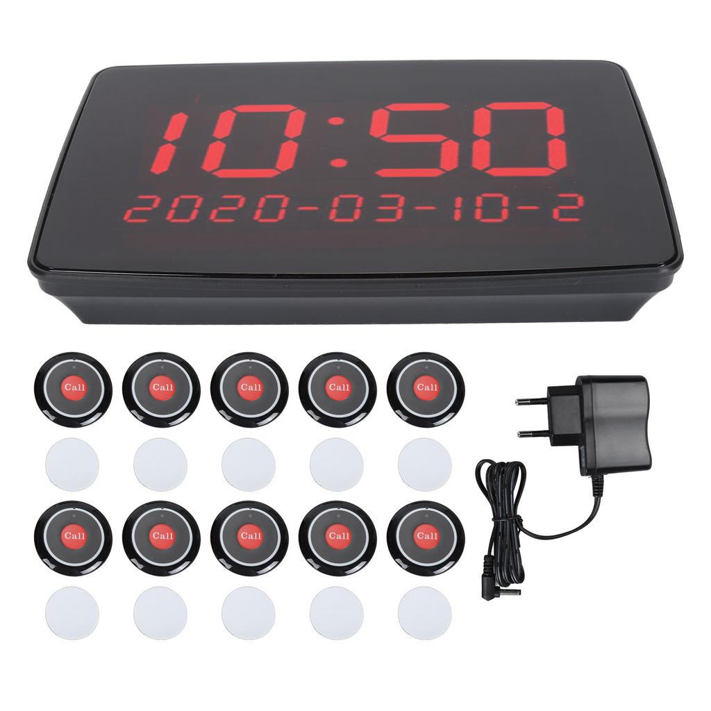 Wireless Calling System Professional 10 Call Buttons 1 Monitoring Unit High Sensitivity Restaurant