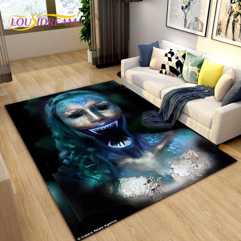 3D Medusa Snake Gorgon Area Rug Large,Carpet Rug for Living Room Bedroom Sofa Doormat Decoration,kids Play Non-slip Floor Mat