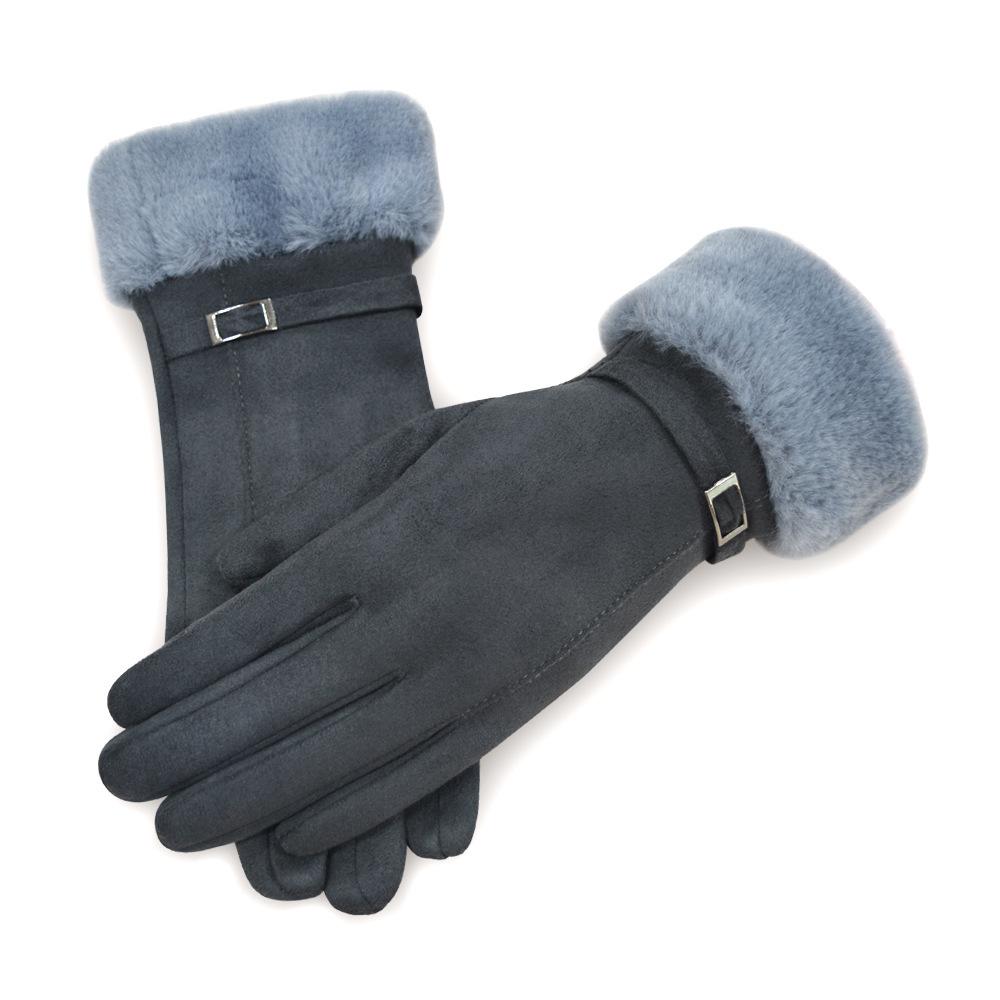 Women's Winter Warm Fleece-Lined Gloves: Thick, Fashionable, Touchscreen, Windproof, Cold-Resistant for Autumn/Winter Driving & Cycling