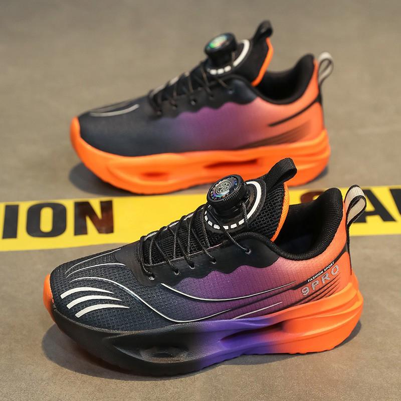 Youth style shoes Boys Running Shoes Kids Lightweight Breathable Mesh Sneakers With Shock Absorption Rubber Sole