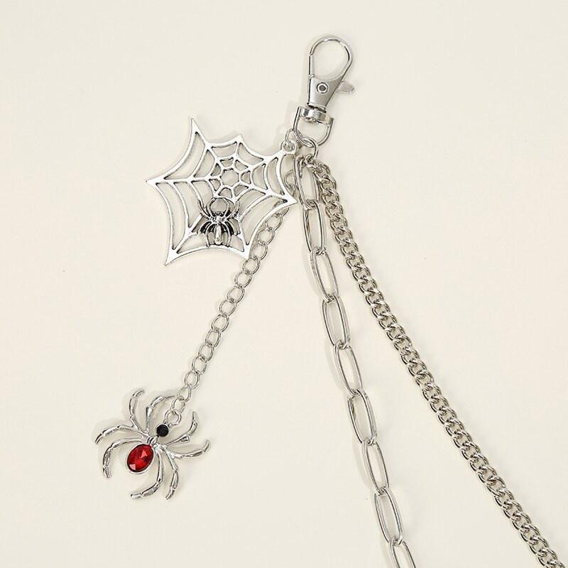 Fashion Versatile Punk Metal Pants Chain Hip Hop Spider Web Pendant Jeans Chain Multilayer Pants Decoration Waist Chains Gifts
