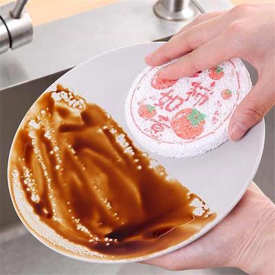 Thickened Magic Non-Stick Oil Dish Sponge Wood Pulp Sponge Expands with Water Kitchen Cleaning Scrubber Tool Pot Brush