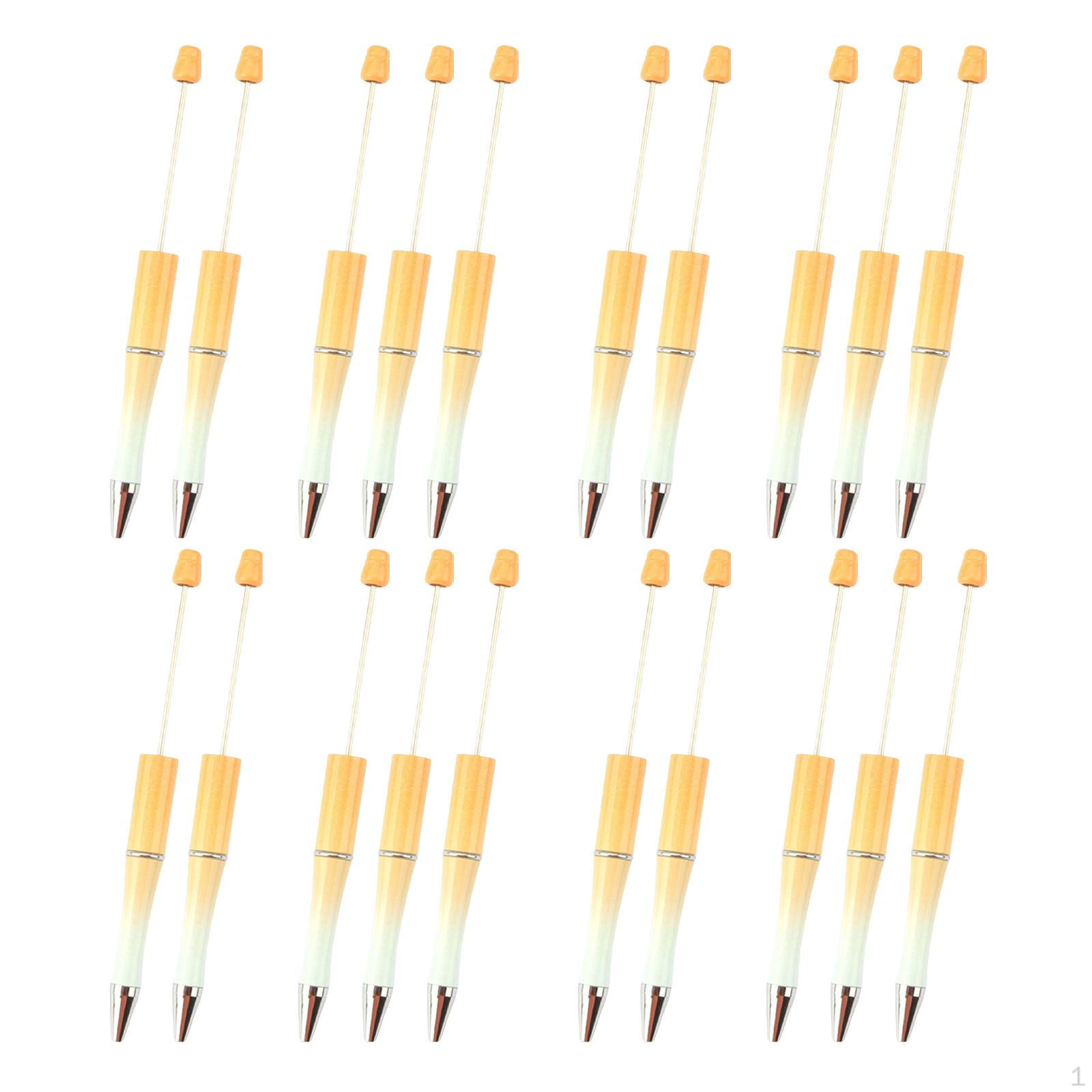 20x Шариковая ручка Ручки для нанизывания Бусины Набор Разноцветные Творческие Печатные Шариковые Роликовые Ручки Бусина Orange Yellow