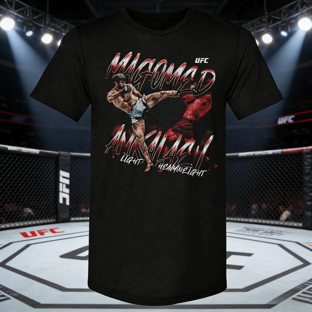 2026 Summer UFC Magomed Ankalaev Fighting Graphic Tshirt Women Sports Cotton Short Sleeve Loose Leisure Fitness Shirt Unisex