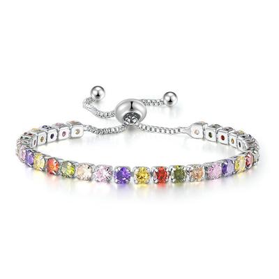 Pulseiras de cristal de luxo para mulheres colorido brilhante zircão ajustável corrente pulseira pulseiras menina festa dia dos namorados jóias