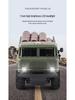 Four-Wheel Drive RC Military Transport Vehicle with USB Charging, LED Lights, and Climbing Rubber Tires