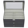 Three-layer 18-slot Sunglasses and Eyeglasses Storage Box, Watch Case, Glasses Accessories Display Organizer, Gift