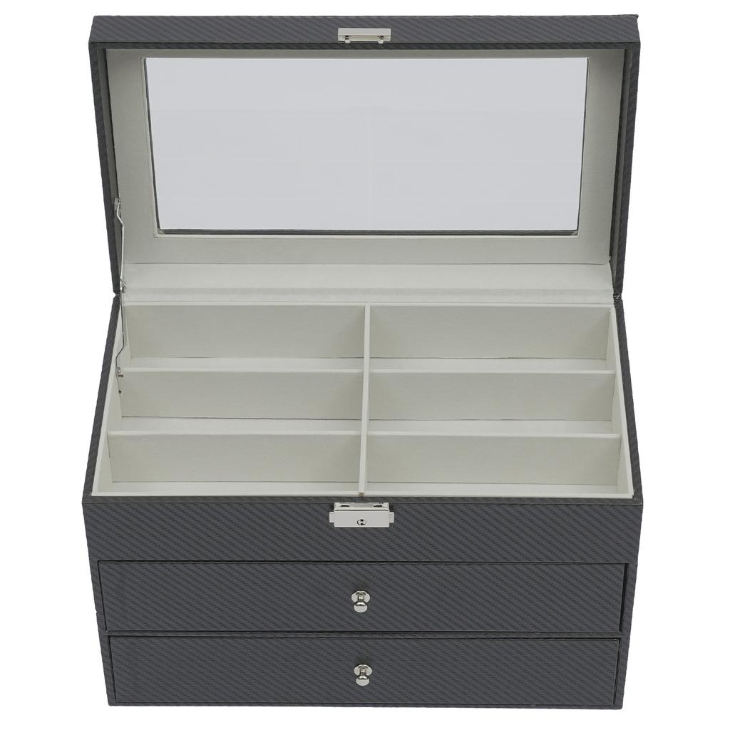 Three-layer 18-slot Sunglasses and Eyeglasses Storage Box, Watch Case, Glasses Accessories Display Organizer, Gift