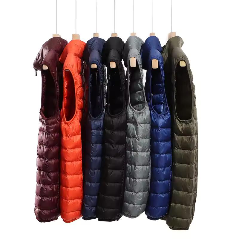 Sleeveless Down Jacket For Men Pure Warm Pocket Vest Coat High Quality Lightweight Down Duck Vest Coats Male