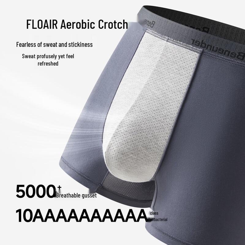 beneunder Men's 50S Combed Cotton Antibacterial Boxer Briefs 3-Pack