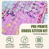 Stitch Kit 45x45cm Landscape 11CT Stamped Canvas 3 Strand Cotton Thread Embroidery DIY Beginner