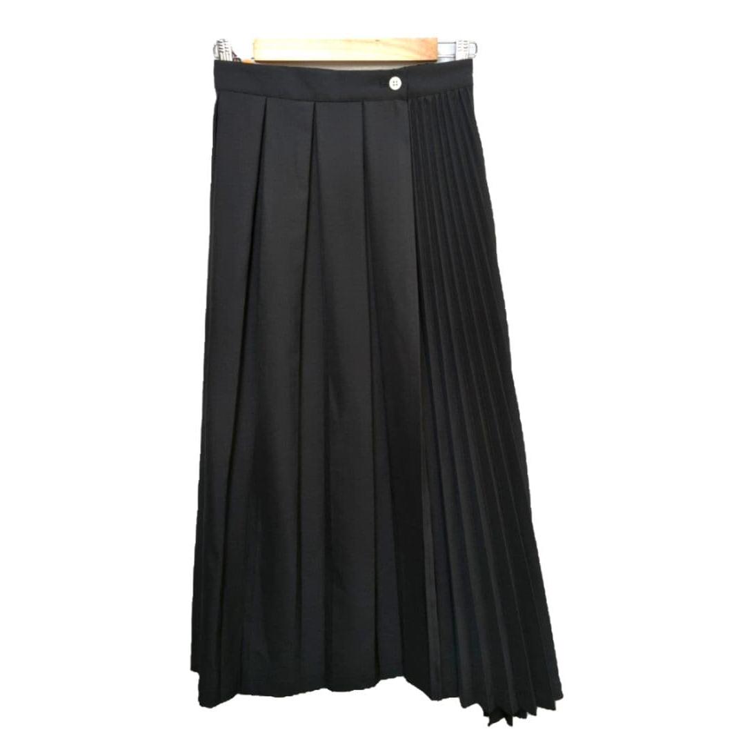[Good Condition] MOUSSY Pleated Skirt Long Wrap Black Women s