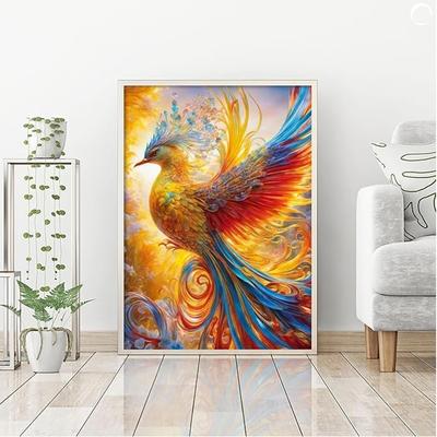 DIY Diamantová mozaika Phoenix 5D Diamantová malba Zvířecí Plný vrták Čtverec Obrázek kamínků Pták Ruční vyšívání
