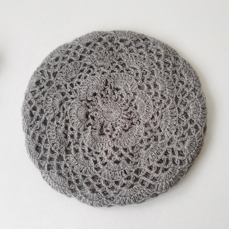 Versione Coreana Berretto a Maglia Retro Maillard da Donna Autunno Inverno Caldo Piccolo Cappello da Pittore Facciale Cappello in Lana Intrecciata