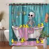 Multi-design Bathroom Curtain With Hooks Easy Install Waterproof Washable For Home Hotel Bathtub Decor