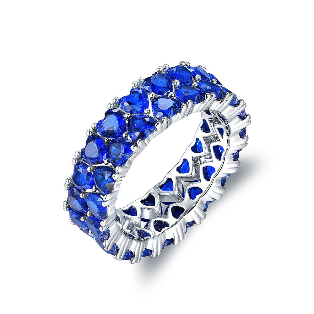 

Heart-Shaped Water Drop 925 Silver Ring: Unique Two-in-One Design for Index Finger. Size 8 червоний