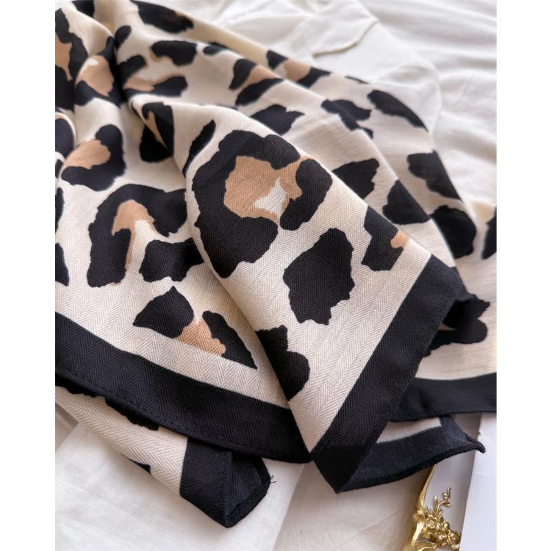 Women S Leopard Print Small Square Scarf For Sun Protection And Fashion