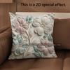 2D Floral Embossed Pattern Decorative Pillow Covers Pattern Cushion Cover Suitable For Sofa Bedroom Car Pillow Cover