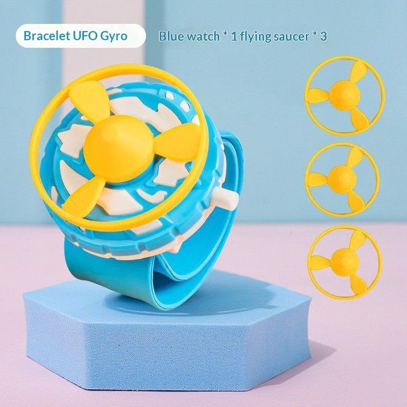 Children'S Outdoor Flying Bamboo Dragonfly Frisbee Gyro Gun Pistol Luminous Ufo Spinning Top Ejection Toy Kids Gyro Launcher