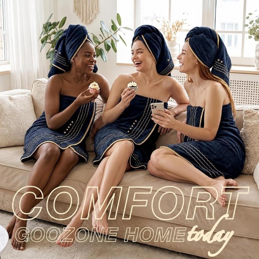 4pcs Absorbent Star Embroidered Towel Set Quick Dry Bath Linen Set Super Hand Towel Set Travel