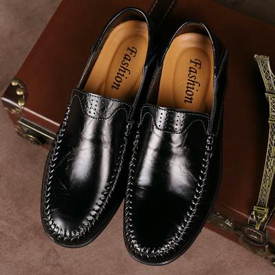 Ekte Lær Herresko Casual Luksusmerke Formell Herre Loafers Mokasiner Italiensk Pustende Slip-on Herre Båtsko Pluss Størrelse
