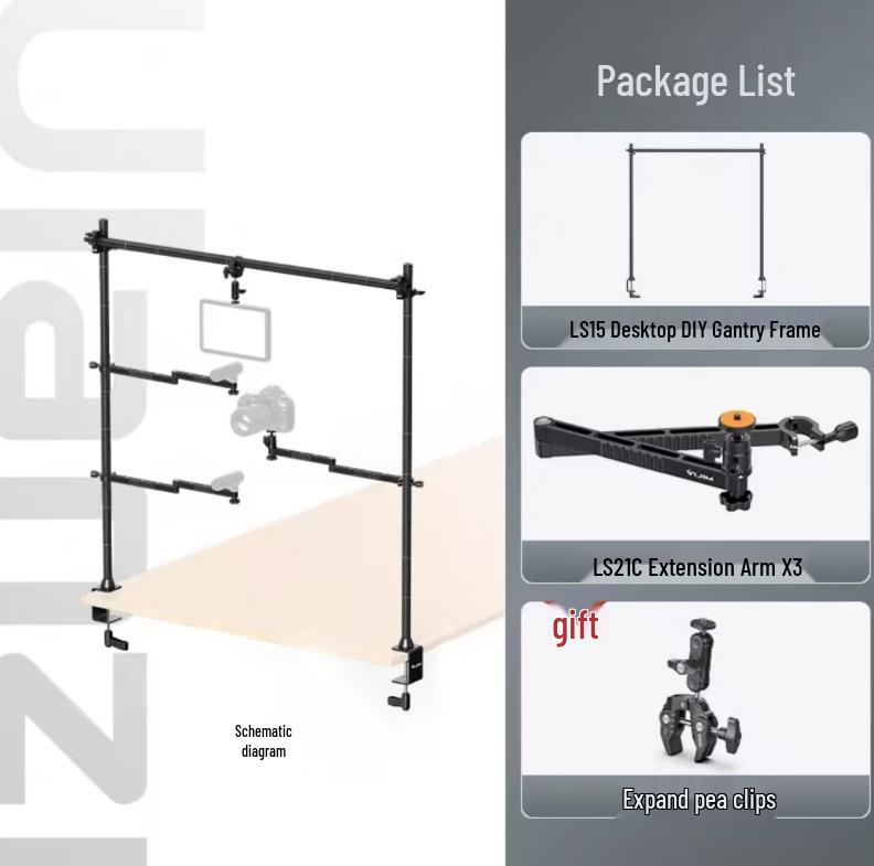 8Pro Basket LS15 Multi-functional Metal Desktop Stand with Telescopic Pole for Live Broadcasts