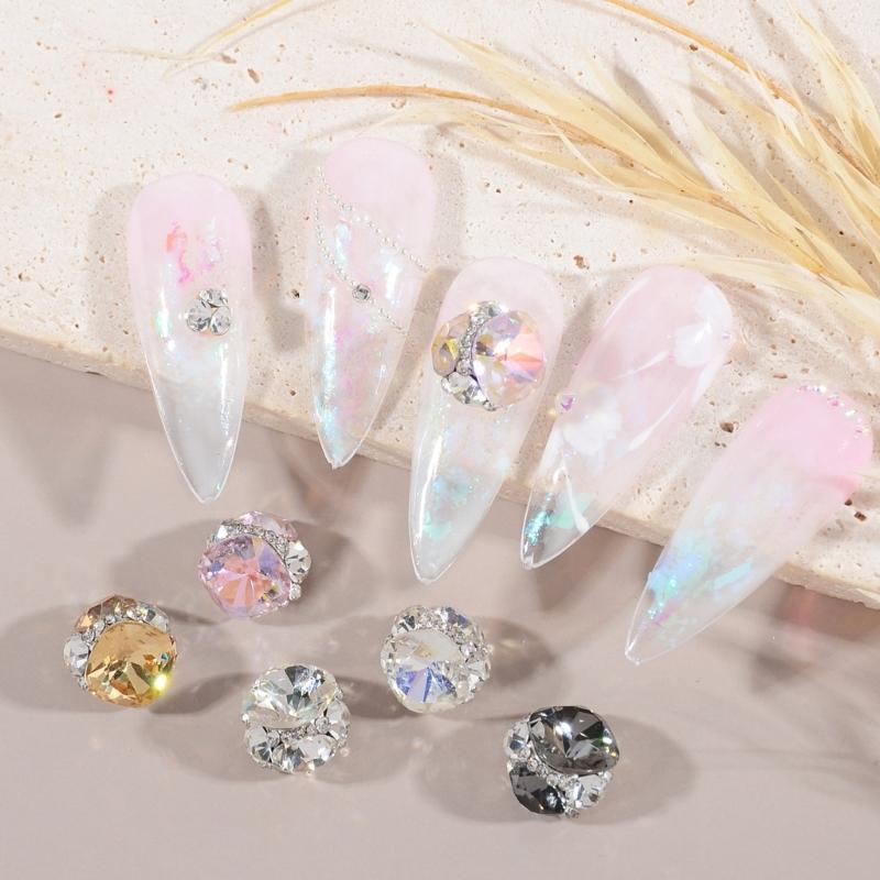 3D Nail Charms,Sparkles Nail Rhinestones Nails Gems Alloy Nails Crystals Jewelry Nail Studs for Nails Art Decorations