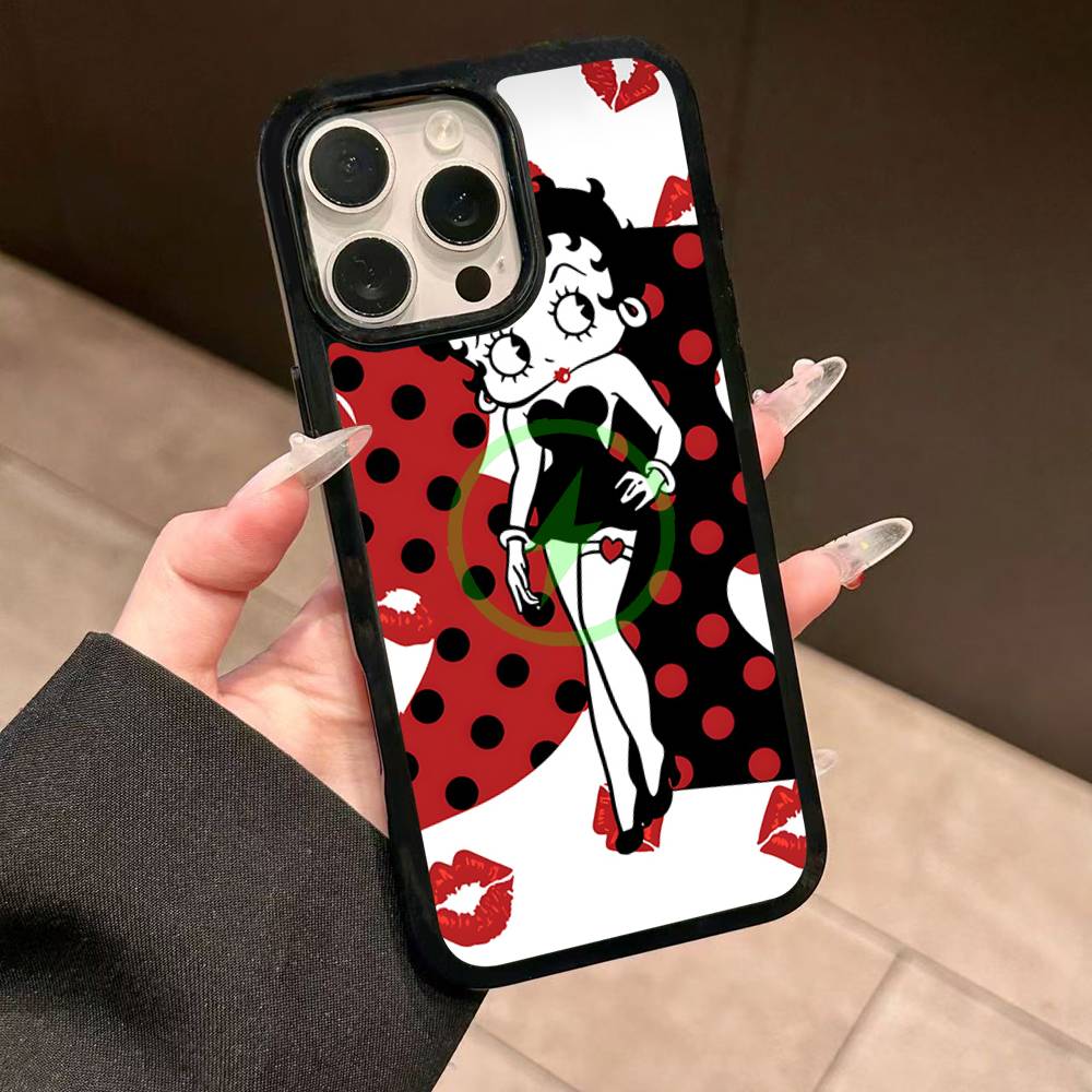

B-Bettys Boops Magnetic Wireless Phone Case For IPhone 17 16 15 14 13 12 11 Pro Max Plus Mag Phone Cover iPhone 12