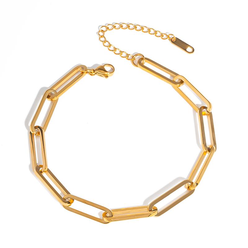 1pc Stainless Steel Paperclip Chain Link for Women Couples  With Unique Design Sense Classic Party Jewelry Gifts