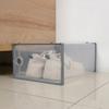 Shoe Storage Box Transparent Visible Square Shoe Container Stackable Large Space Hollow Out Back Breathable Shoe Organizer