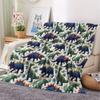 1 pièce de couverture jetée en flanelle imprimé dinosaure, douce et chaude, adaptée pour les couvertures de canapé, les couvertures de loisirs à la maison, les couvertures de climatisation, les couvertures de sieste Blan