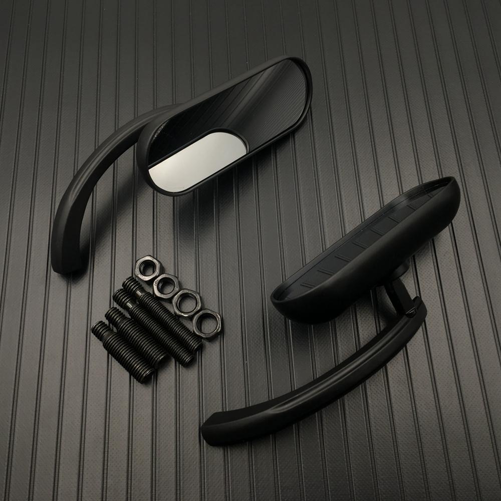 Motorcycle Left +Right Mini Oval Mirror 8mm&10mm Black Mirrors For Harley Touring Electra Glide Dyna Fatboy Softail Sportster XL