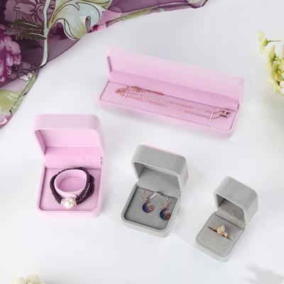 Faux Velvet Presentation Gift Jewellery Ring Necklace Bracelet Display Box Case