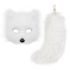 Plush fox mask Fluffy plush tail bag keychain pendant accessory