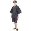 Fuuka Men's Plus Size Jinbei Top and Bottom Set, Cotton and Linen, Shijira Weave, Summer Samue Pajamas, Loungewear, Father's Day Gift (M, [WN10] Navy
