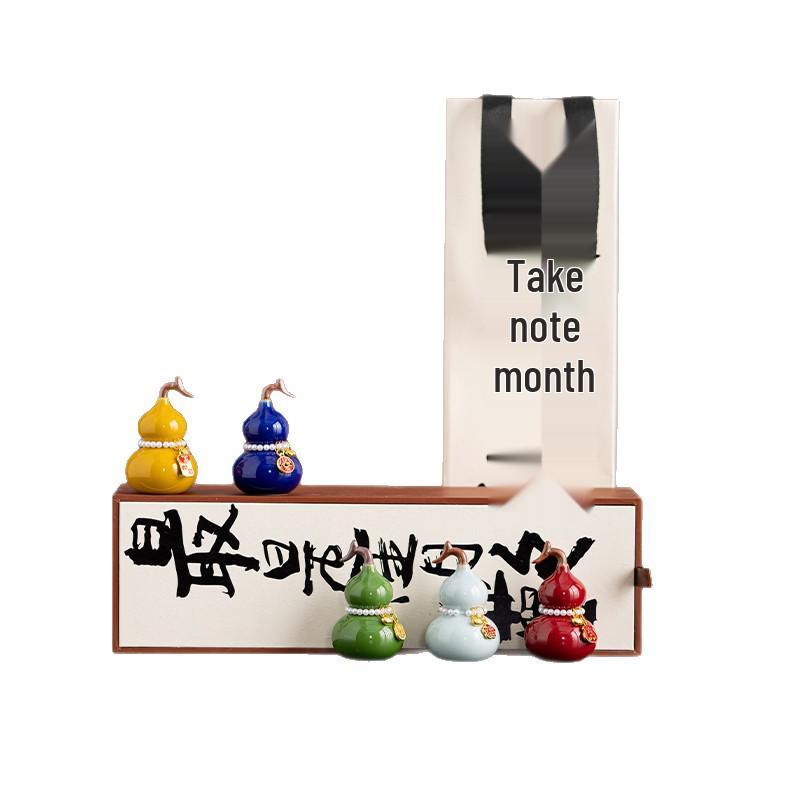 Prosperity and Fortune Ceramic Gourd Tea Pet Ornament for Tea Table and Room Decoration