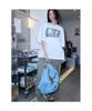 Sand Sound (Unisex) Denim Flap Backpack Sky Blue