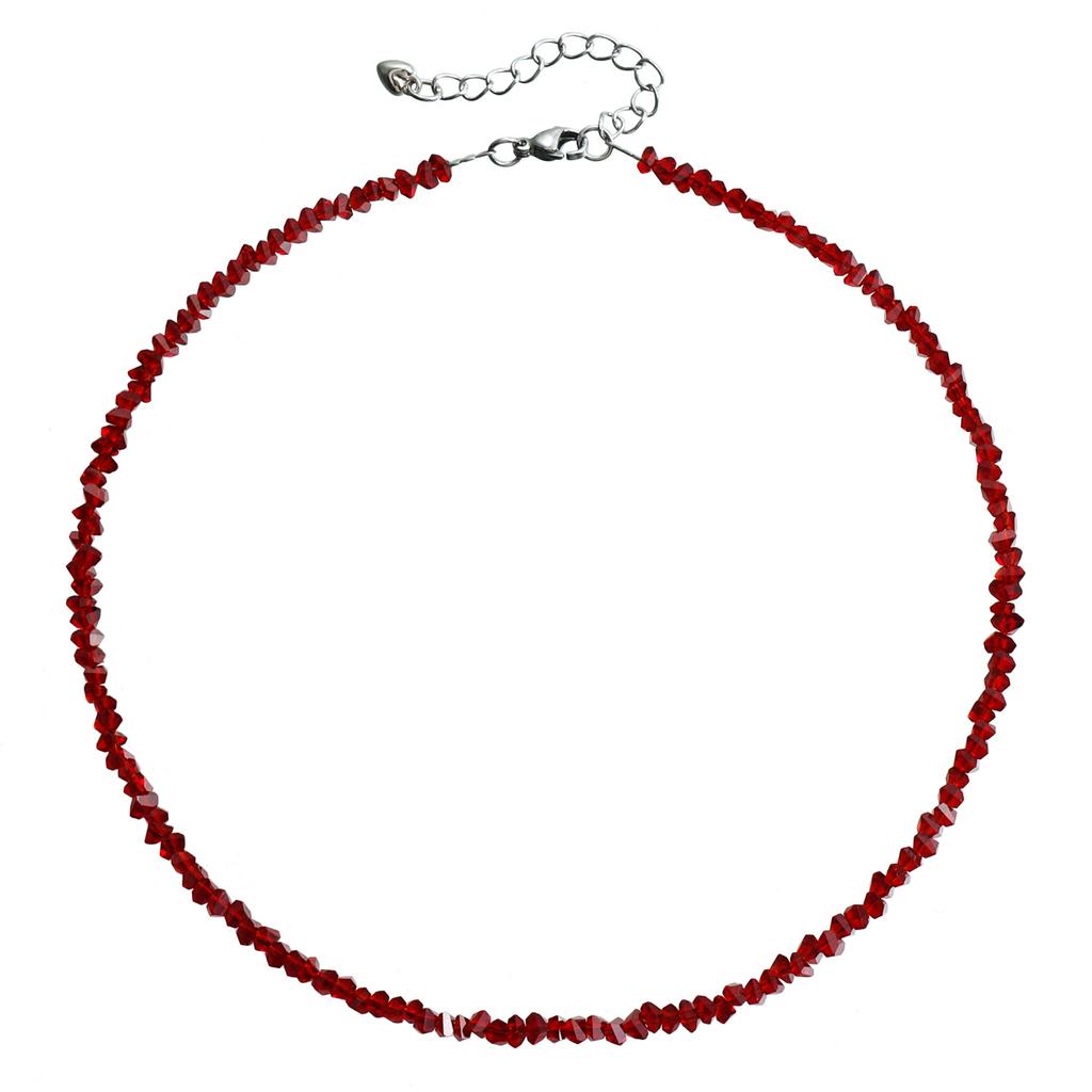 European and American Jewelry Style Light Luxury Multi-faceted Glass Crystal Necklace Female Simple High-end Neck Chain