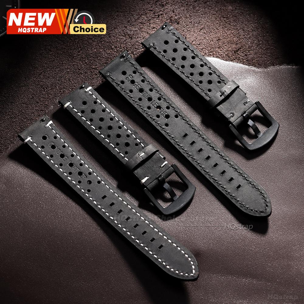 18/19/21/24mm 20/22mm Perforated Breathable Watch Strap for Seiko Bracelet for Rolex Band Smartwatch Leather Men Women Wristband