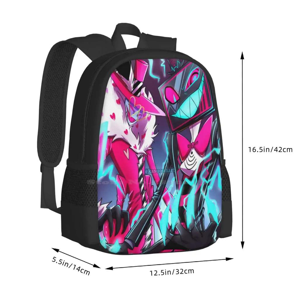 And Vox Fashion Pattern Design Travel Laptop School Backpack Bag Devil Tv Demon Fanart Valxvox