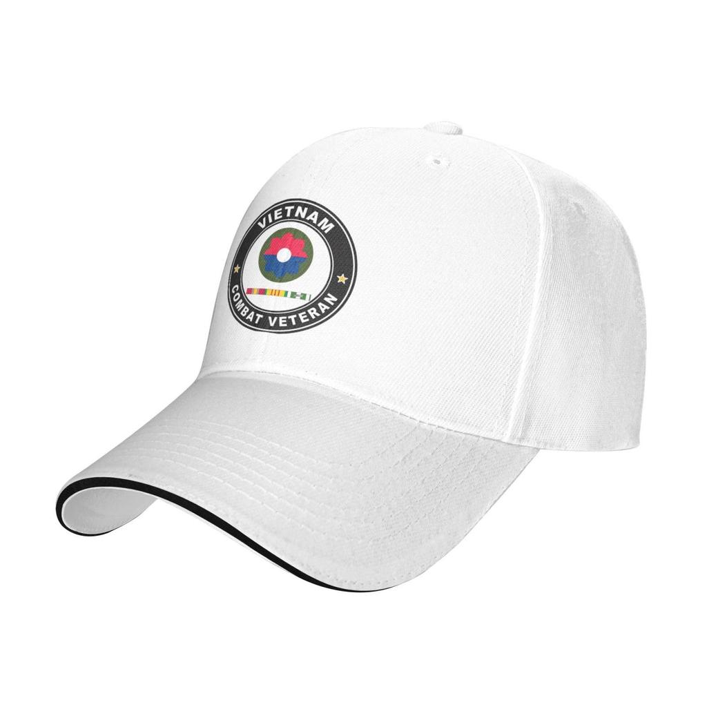 9th Infantry Division Vietnam Combat Veteran with Ribbons Adjustable Baseball Cap Unisex Sandwich Dad Hat Golf Hat
