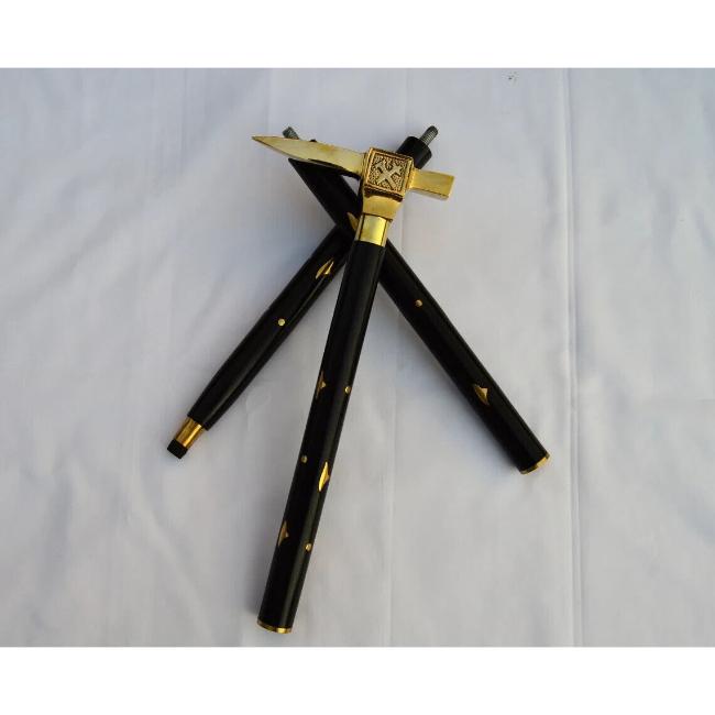 Starožitná viktoriánská mosazná rukojeť vycházkové hůlky Vintage dřevěná hůl