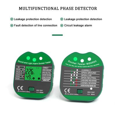 Steckdosentester Pro Spannungstest RCD 30mA Steckdosendetektor UK EU Stecker Erde Nullleiter Steckerpolarität Phasenprüfung