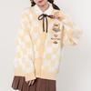 Women's Trendy Checkerboard Soft Loose Niche Sweater Cardigan for Autumn & Winter