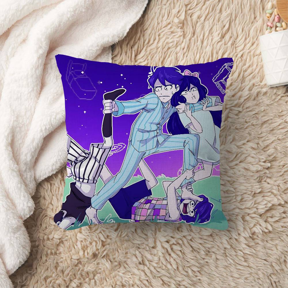 Game Omoris Pillow Covers Cartoon Sofa Decorative Home Double-Sided Printing Short Plush Cute Cushion Cover