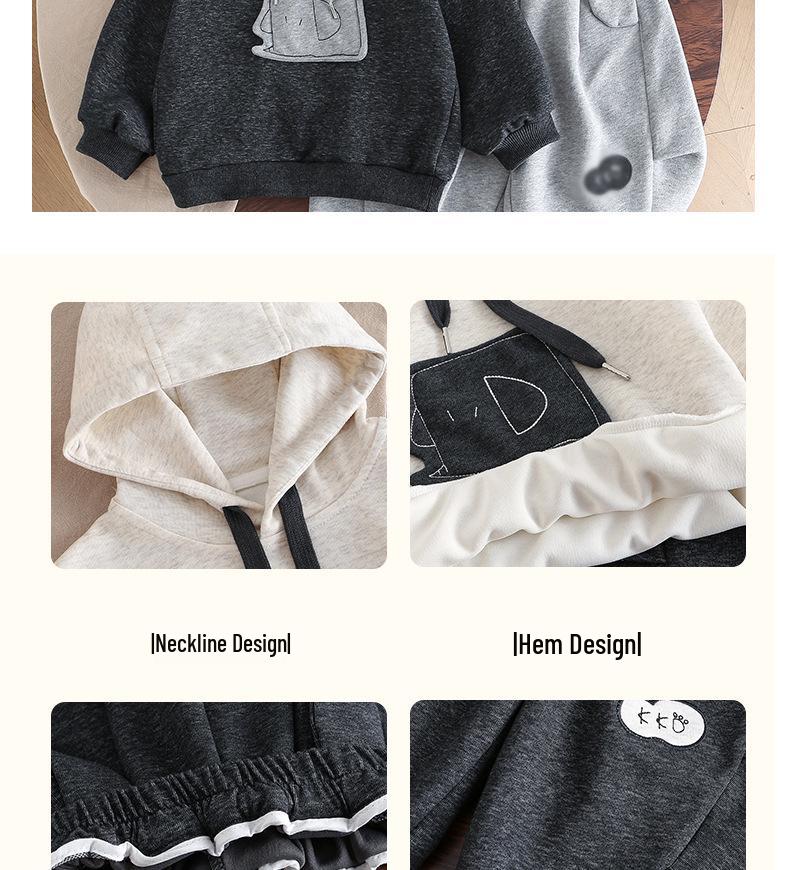 New Spring/Autumn Kids' Loose Hooded Sweatshirt Set - Korean Style for Boys