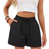 Süße Baumwoll-Fleece-Shorts für Damen mit Taschen - Mit Kordelzug, Elastischem Jersey French Terry