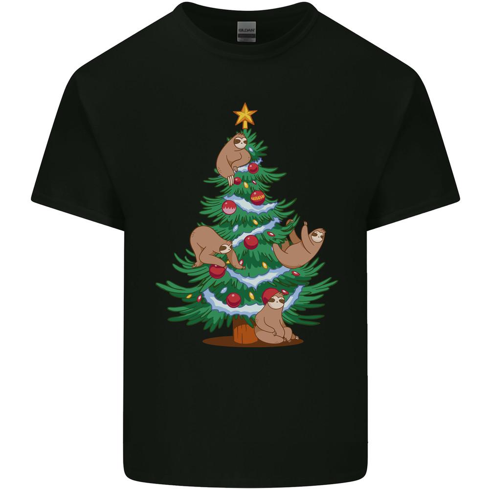 Sloth Christmas Tree Xmas Mens Cotton T-Shirt Unisex T-Shirt XXL